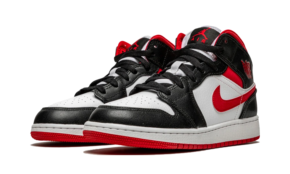 Jordan 1 Mid Gym Red Black White (GS) - Image 1