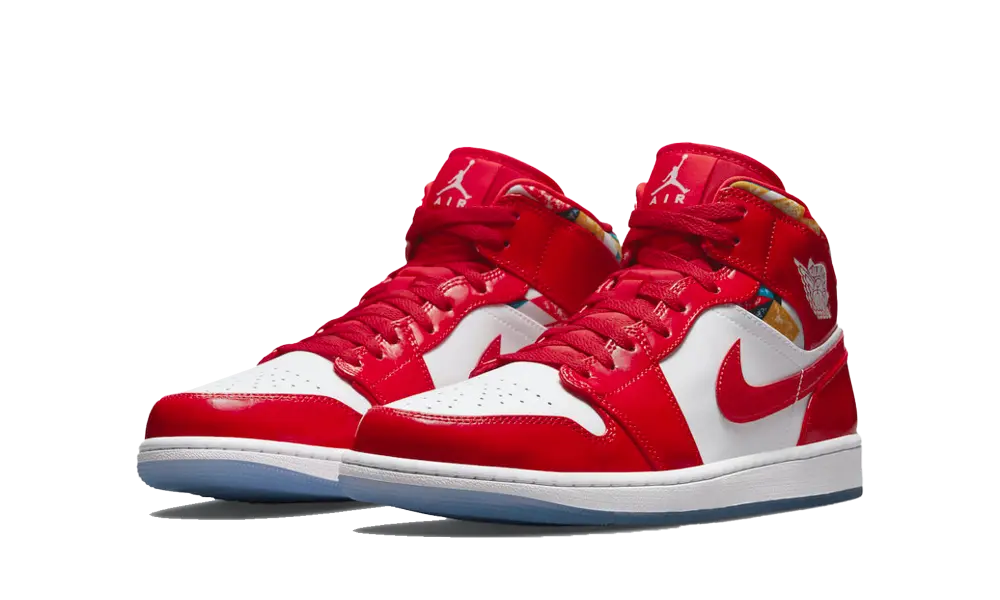 Jordan 1 Mid Barcelona Sweater Red Patent - Image 1