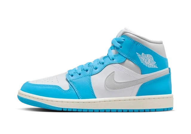 Jordan 1 Mid Dark Powder Blue White Sail Neutral Grey (W)