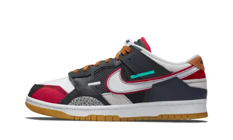 Nike Dunk Low Scrap Black Grey University Red