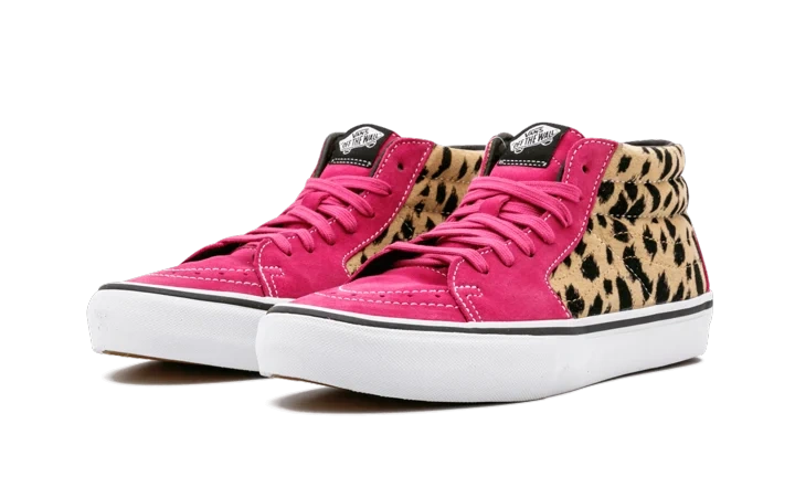 Vans Sk8-Mid Supreme Velvet Leopard Magenta - Image 1