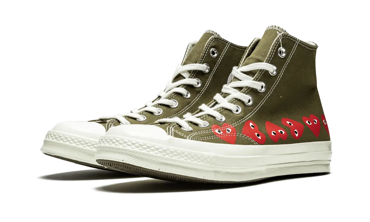 Converse Chuck Taylor All-Star 70 Hi Comme des Garcons Play Multi-Heart Green - Image 1