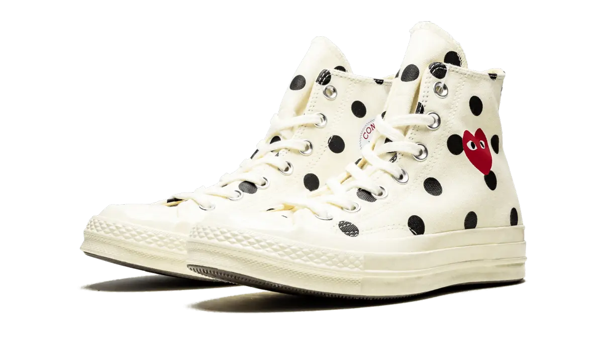 Converse Chuck Taylor All-Star 70 Hi Comme des Garcons PLAY Polka Dot White - Image 1