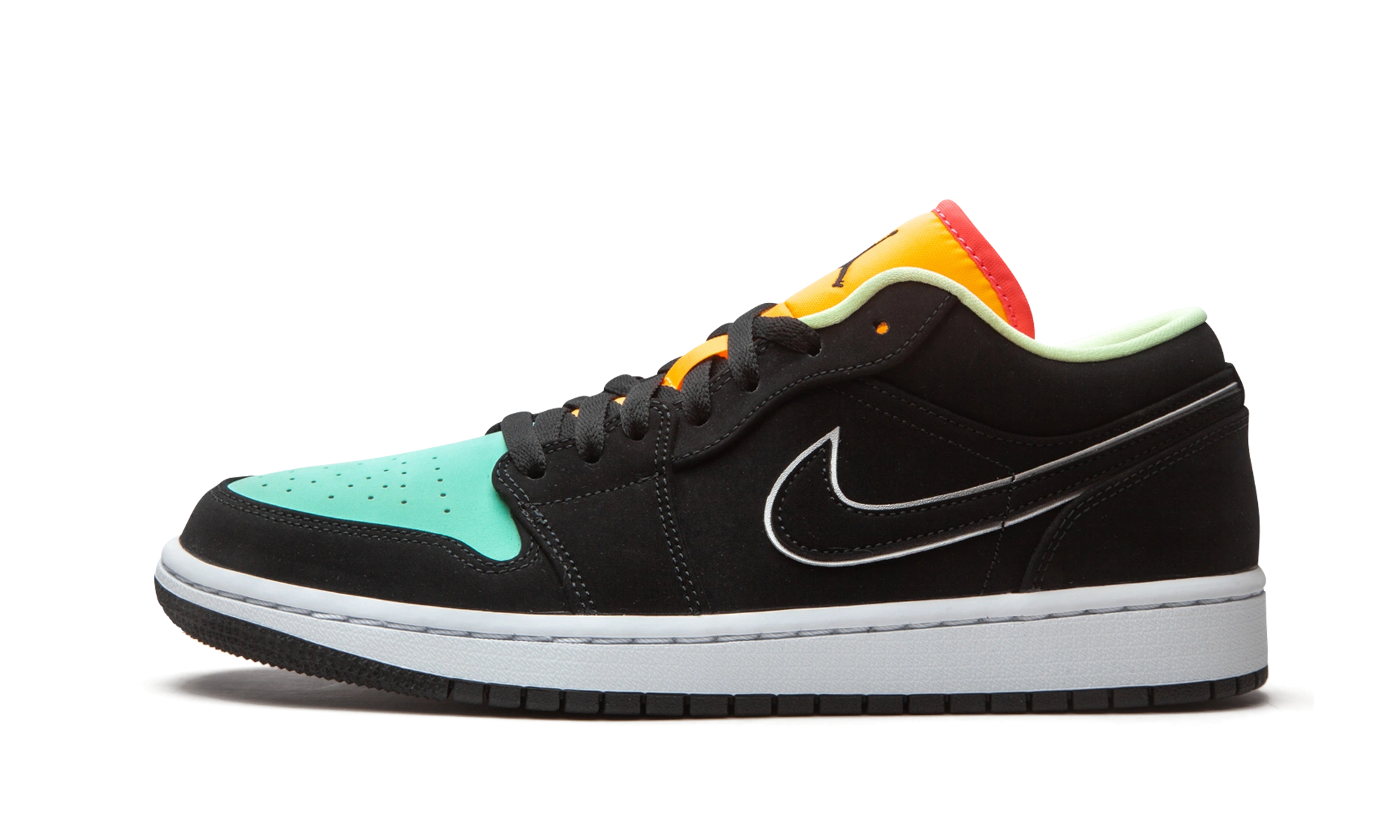 Jordan 1 Low Black Aurora Green Laser Orange