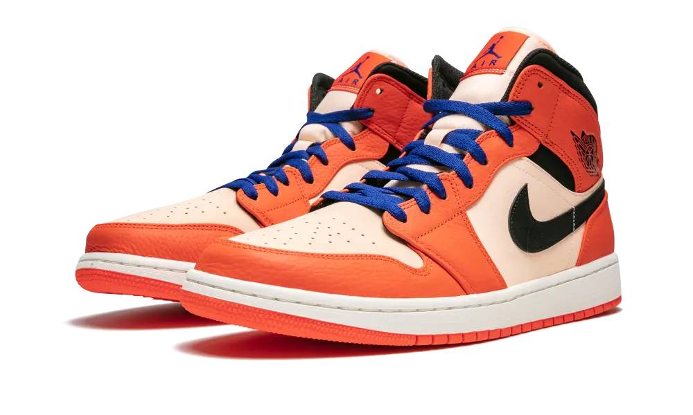 Jordan 1 Mid Team Orange Black - Image 1