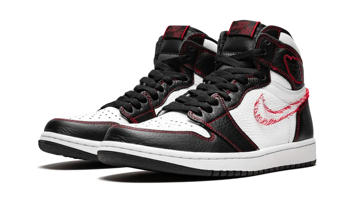 Jordan 1 Retro High Defiant White Black Gym Red - Image 1