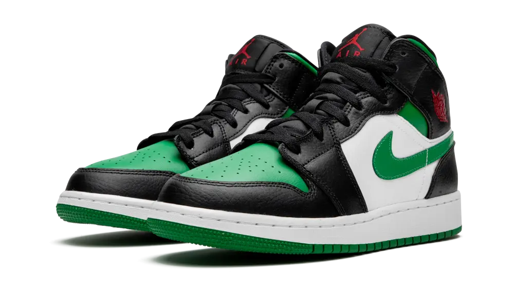 Jordan 1 Mid Green Toe (GS) - Image 1