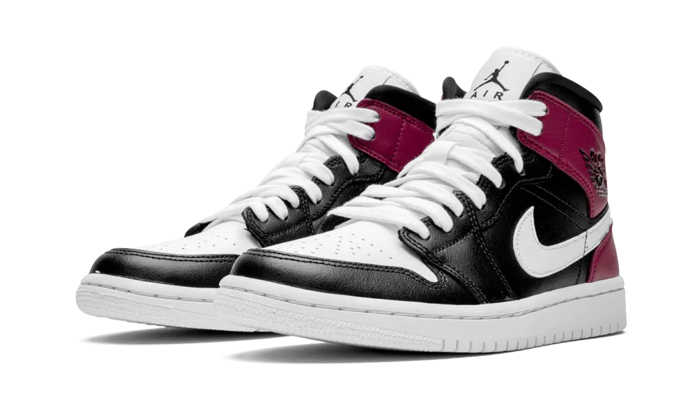 Jordan 1 Mid Black Noble Red (W) - Image 1