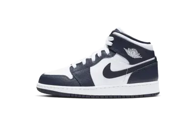 Jordan 1 Mid White Metallic Gold Obsidian (GS)