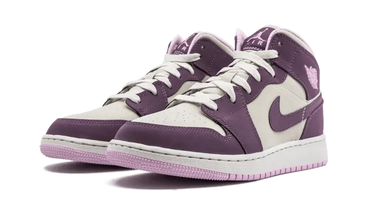 Jordan 1 Mid Pro Purple Desert Sand (GS) - Image 1