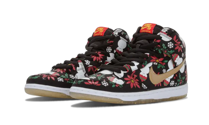 Nike Dunk SB High Concepts "Ugly Christmas Sweater" - Black (Special Box) - Image 1