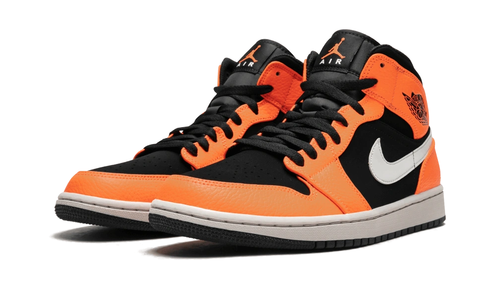 Jordan 1 Mid Black/Orange Peel - Image 1
