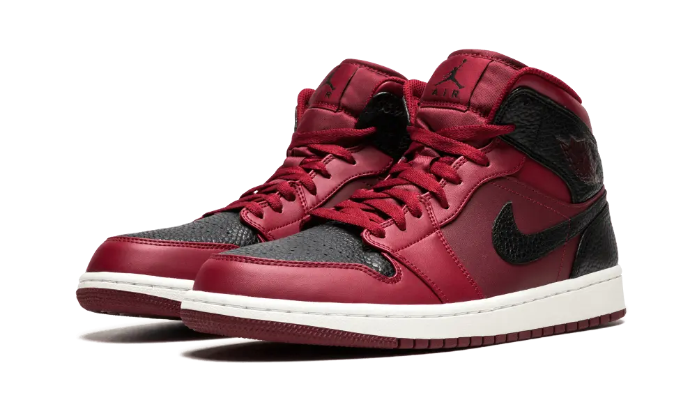 Jordan 1 Retro Mid Team Red Black - Image 1