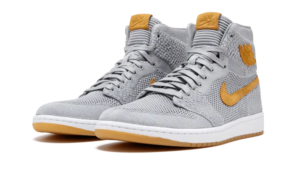Jordan 1 Retro High Flyknit Wolf Grey - Image 1