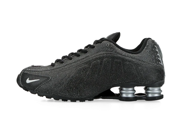 Nike Shox R4 Black Distressed Leather