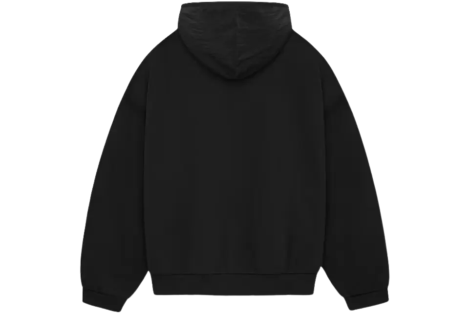 Fear of God Essentials Nylon Fleece Hoodie Jet Black/Jet Black - Image 1