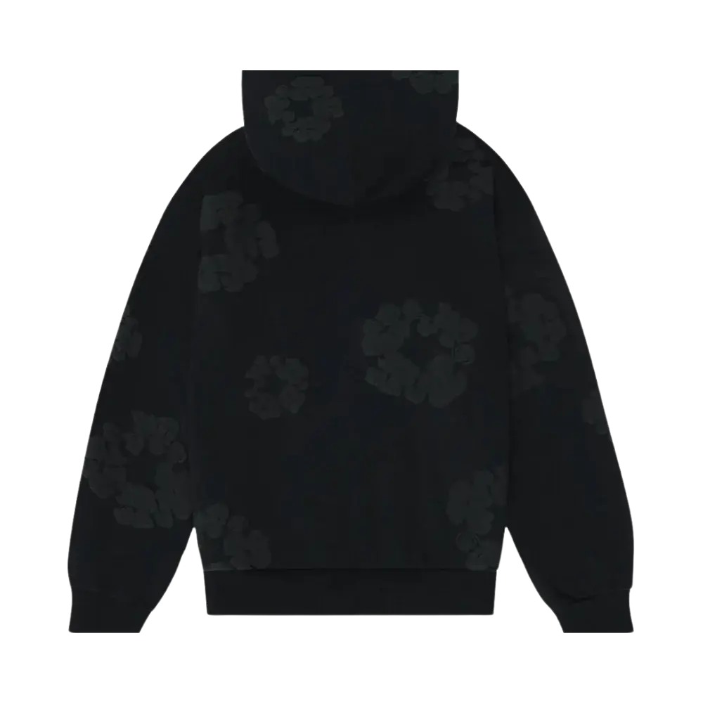 Denim Tears The Cotton Wreath Hoodie Black Monochrome - Image 1