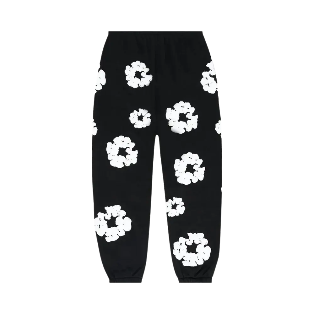 Denim Tears The Cotton Wreath Sweatpants Black - Image 1