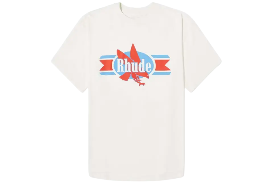Rhude Chevron Eagle T-shirt Vintage White