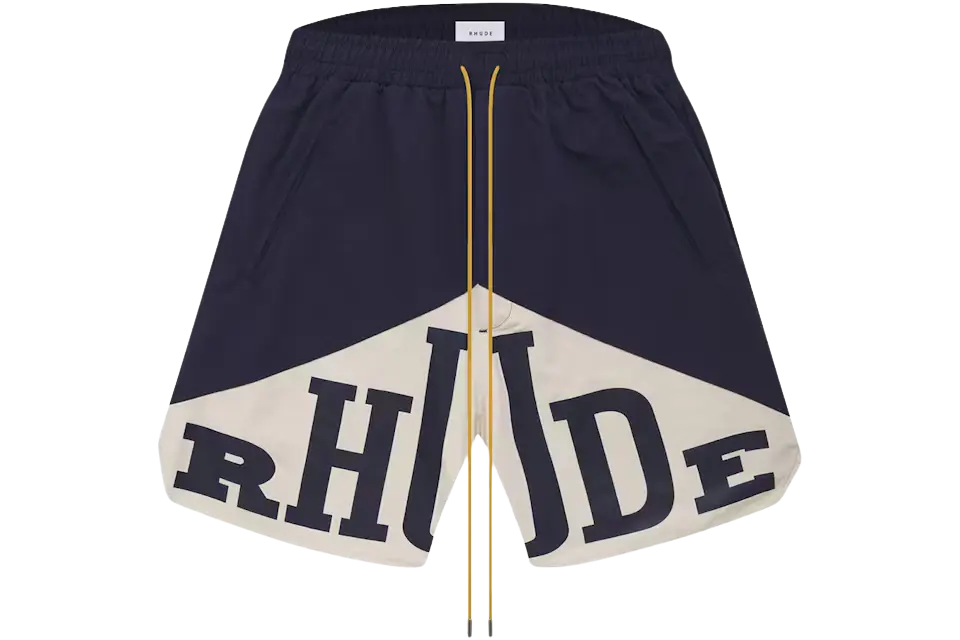 Rhude Cupro Yachting Shorts Navy/White