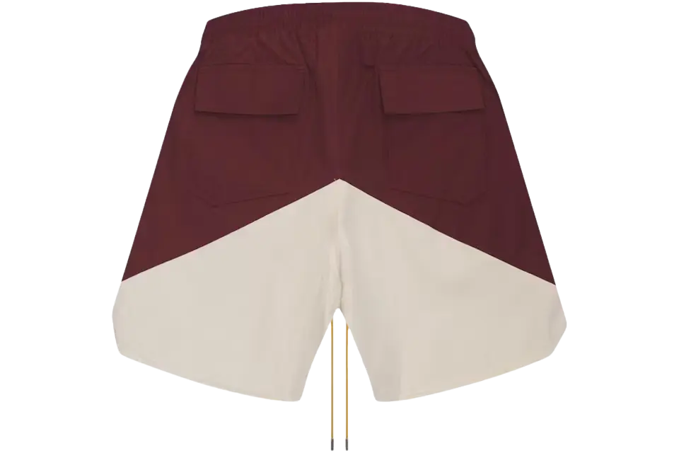 Rhude Cupro Yachting Shorts Maroon/White - Image 1