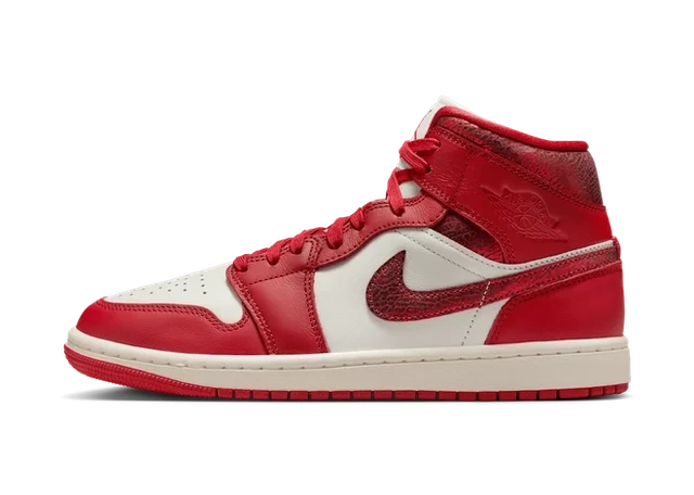 Jordan 1 Mid SE Red Cracked Leather (W)