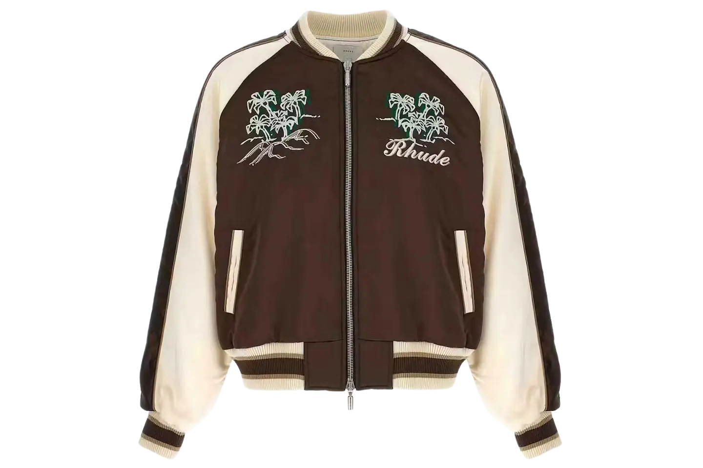 Rhude Crepe Satin Souvenier Jacket Brown/Cream