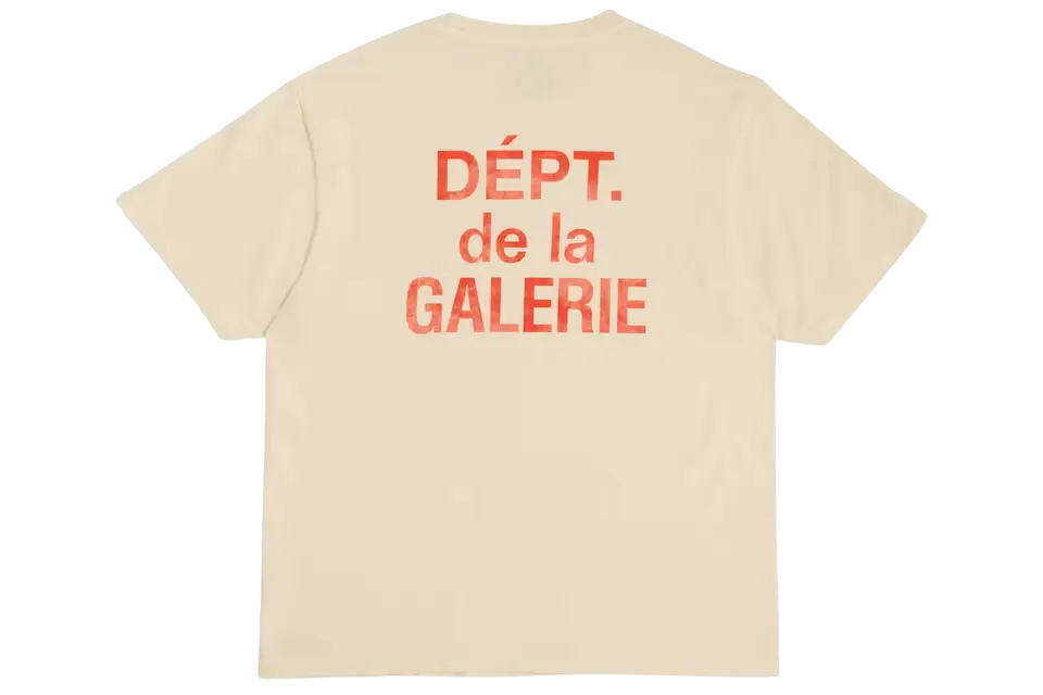 Gallery Dept. French T-shirt Cream/Orange - Image 1