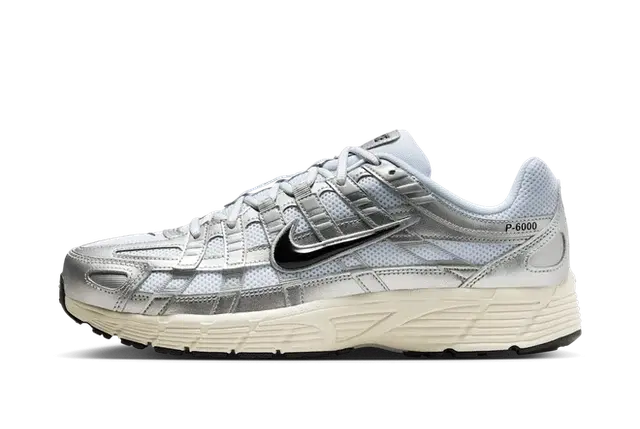 Nike P-6000 White Metallic Silver Flat Silver Black