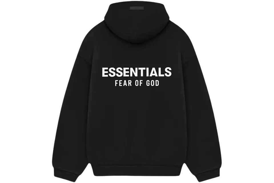 Fear of God Essentials Fleece Hoodie (FW24) Black - Image 1