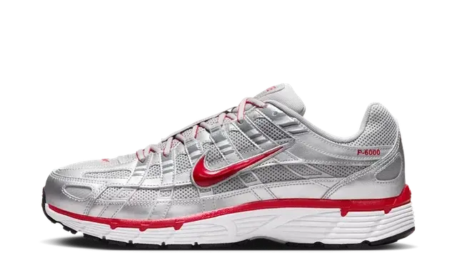 Nike P-6000 Metallic Silver Gym Red