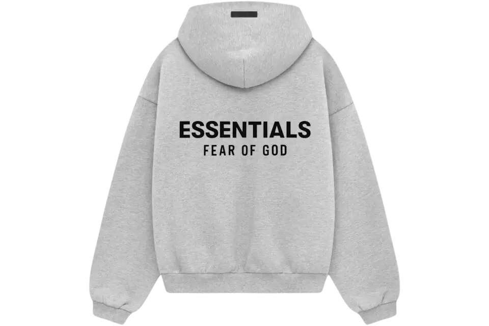 Fear of God Essentials Kids Fleece Hoodie Light Heather Gray - Image 1