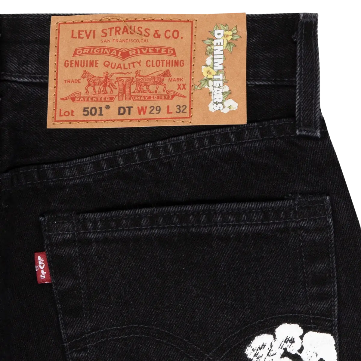 Denim Tears X Levi's Cotton Wreath Jean Black - Image 1