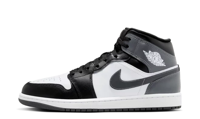 Jordan 1 Mid Black White Iron Grey