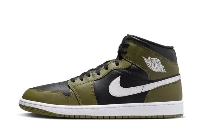 Jordan 1 Mid Black White Olive
