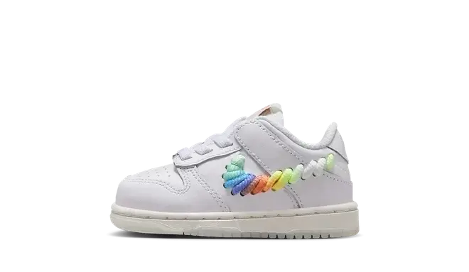 Nike Dunk Low SE Rainbow Lace Swoosh White (TD)