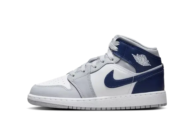 Jordan 1 Mid Wolf Grey Midnight Navy (GS)