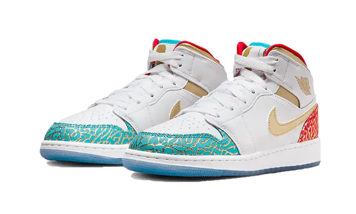 Jordan 1 Mid Sneaker School NC to Chicago (GS) - Image 1