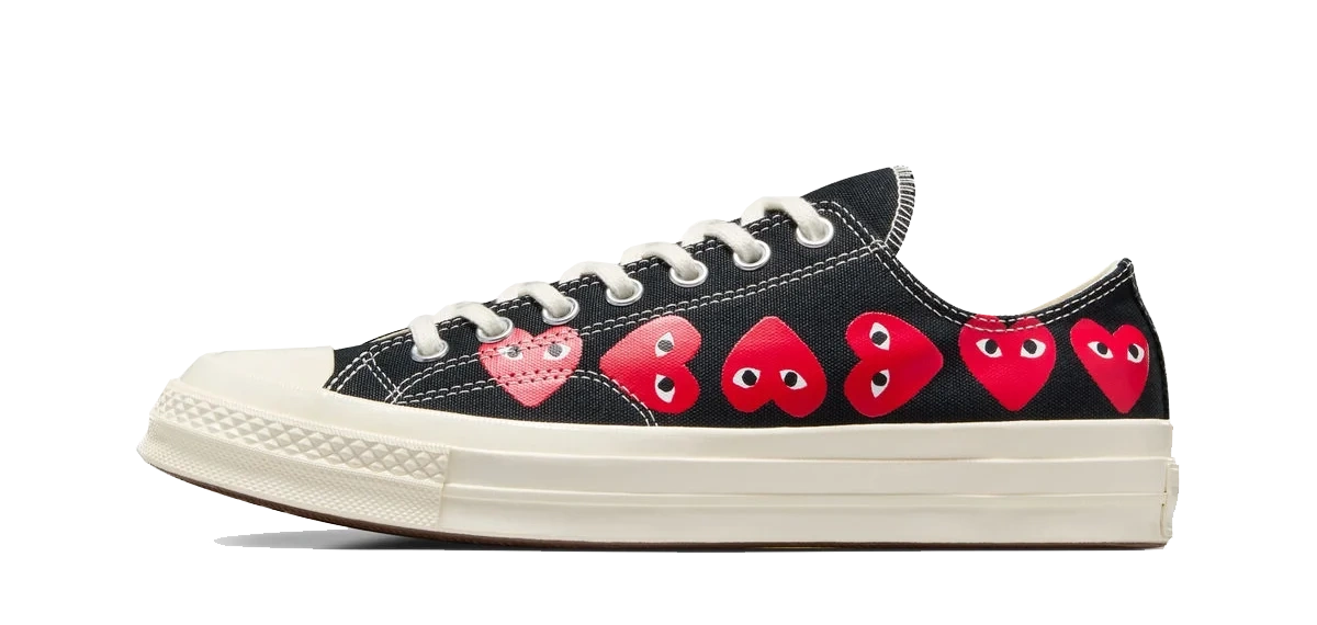Converse Chuck 70 Low Comme des Garçons PLAY 'Black Multi Heart' productfoto