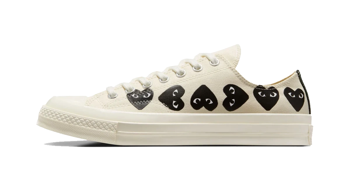 Converse Chuck 70 Low Comme des Garçons PLAY 'White Multi Heart' productfoto