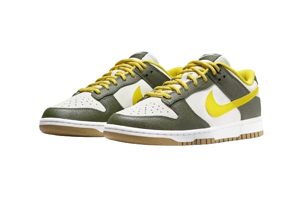 Nike Dunk Low Retro Premium Cargo Khaki Vivid Sulfur - Image 2