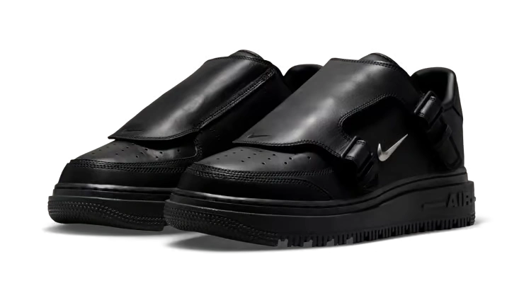 Nike Air Force 1 Low Luxe Black Metallic Silver - Image 2
