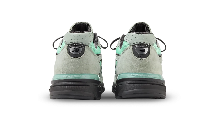 New Balance 990v4 MiUSA Silver Moss Bright Mint - Image 1
