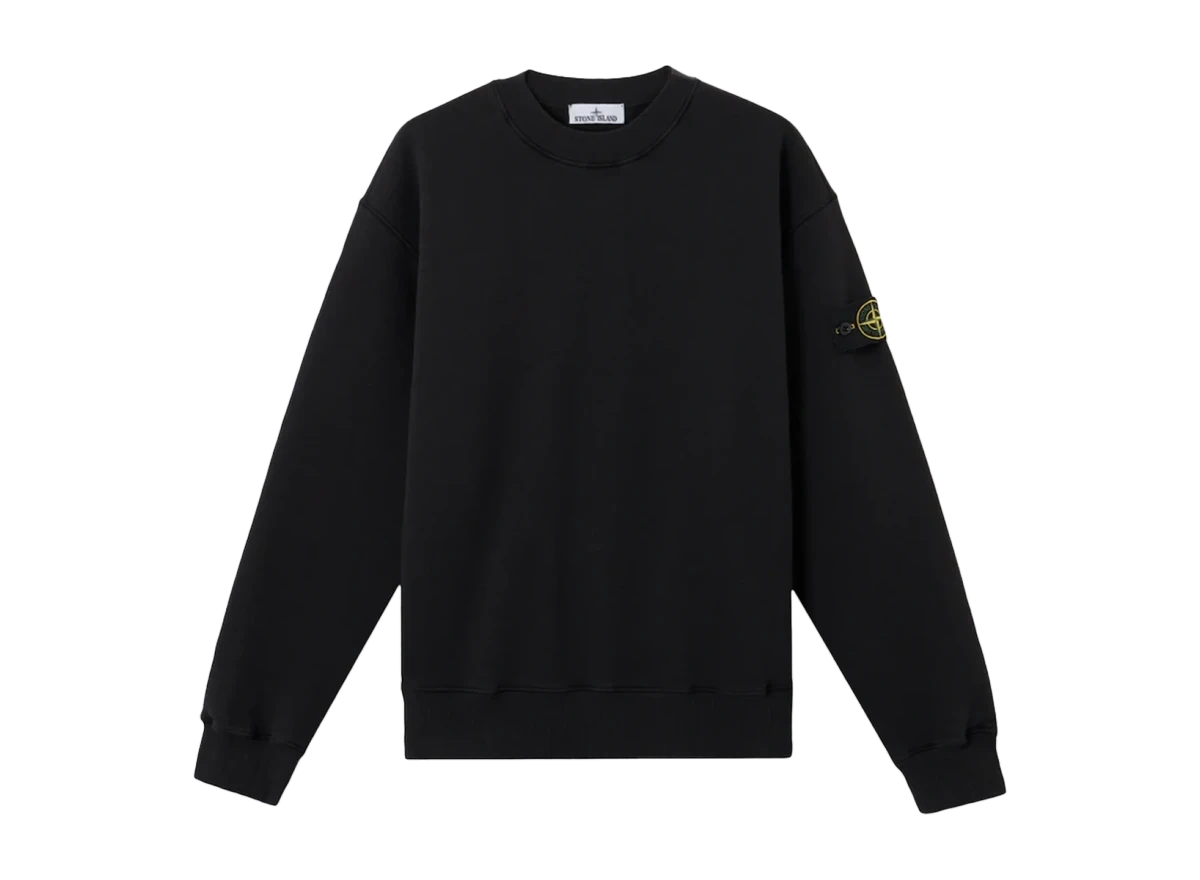 Stone Island Oversized-Fit Heavy Fleece Crewneck Sweatshirt Black Produktfoto