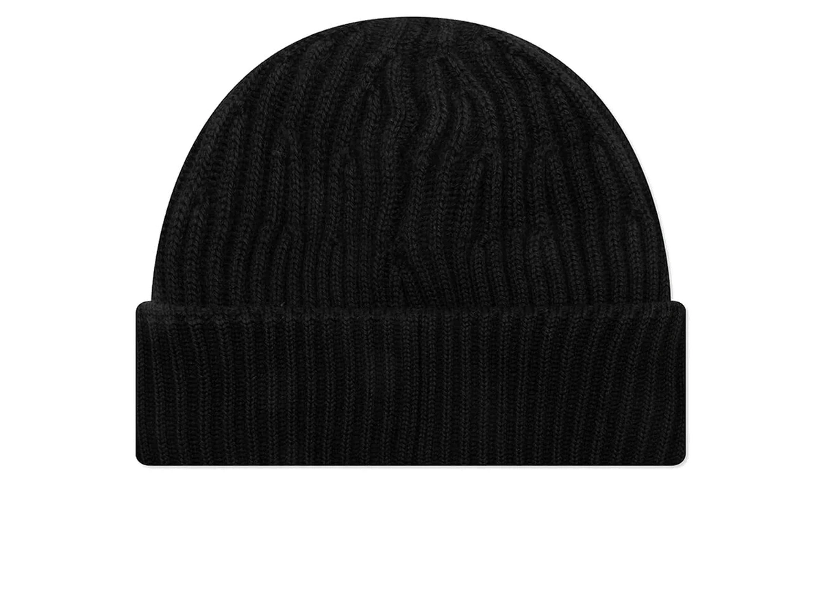Stone Island Full Rib Wool Beanie Black - Image 1