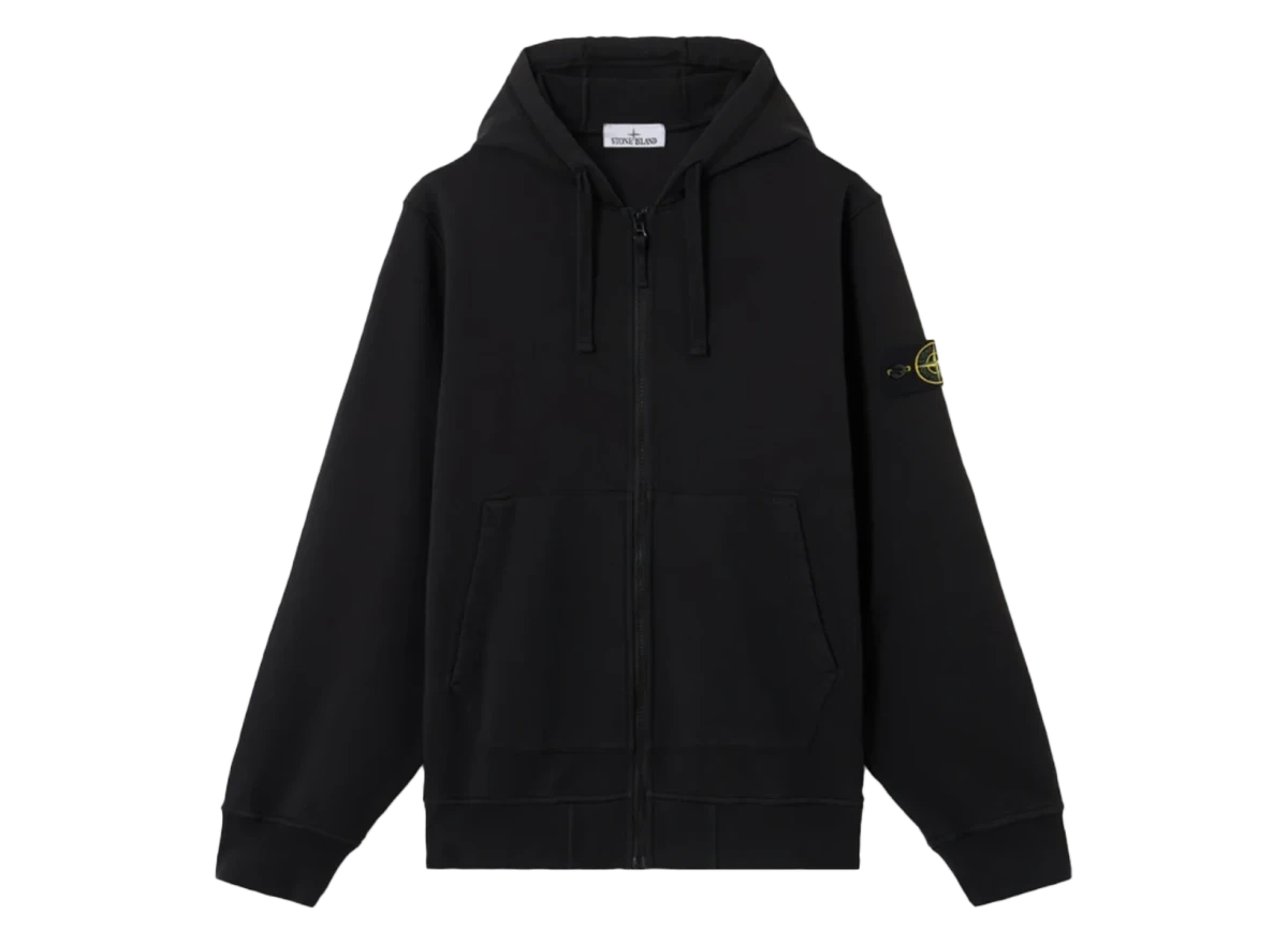 Stone Island Regular Fit Hooded Zip-Up Black Produktfoto