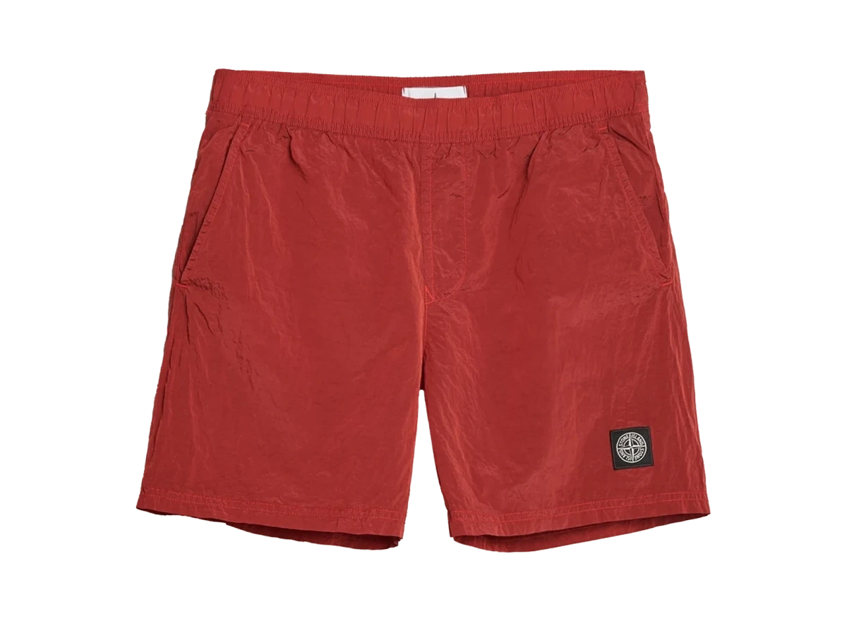 Stone Island Compass Logo Swim Shorts Red product photo