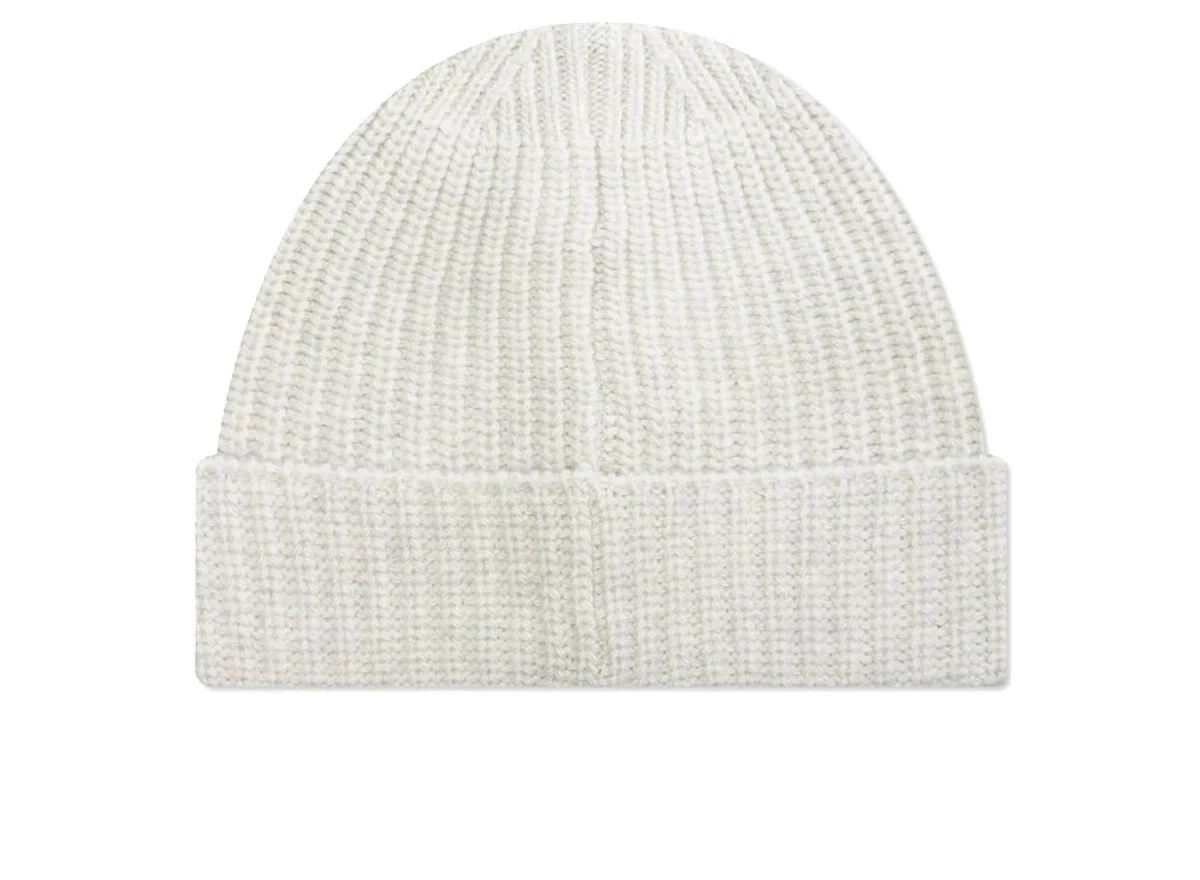 Stone Island Ribbed Geelong Wool Beanie Melange Grey - Image 1