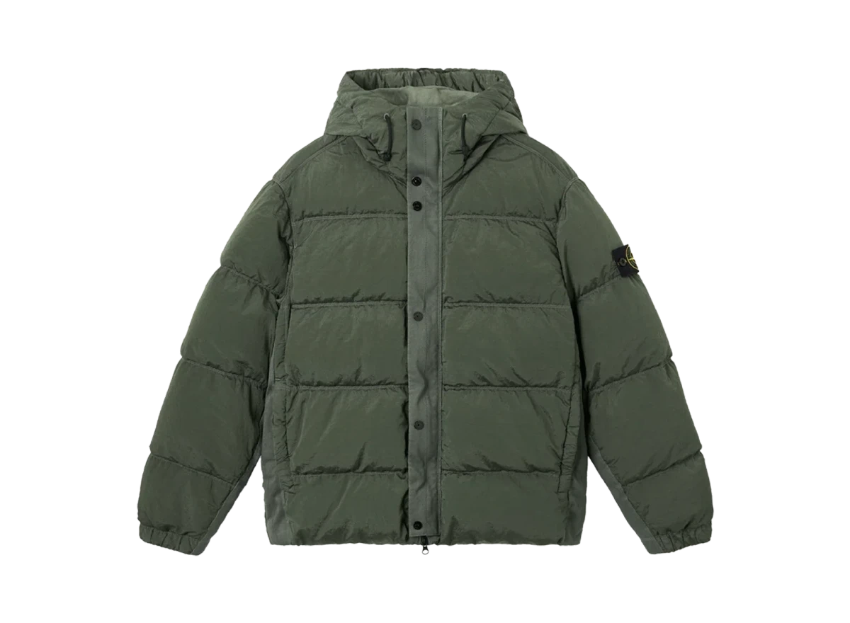Stone Island Nylon Metal Hooded Down Jacket Green Produktfoto