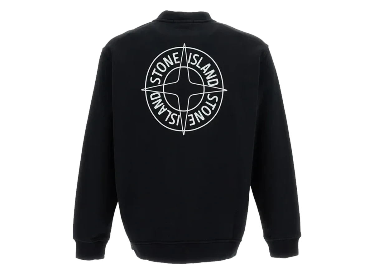 Stone Island Oversized Jersey Crewneck Black - Image 1